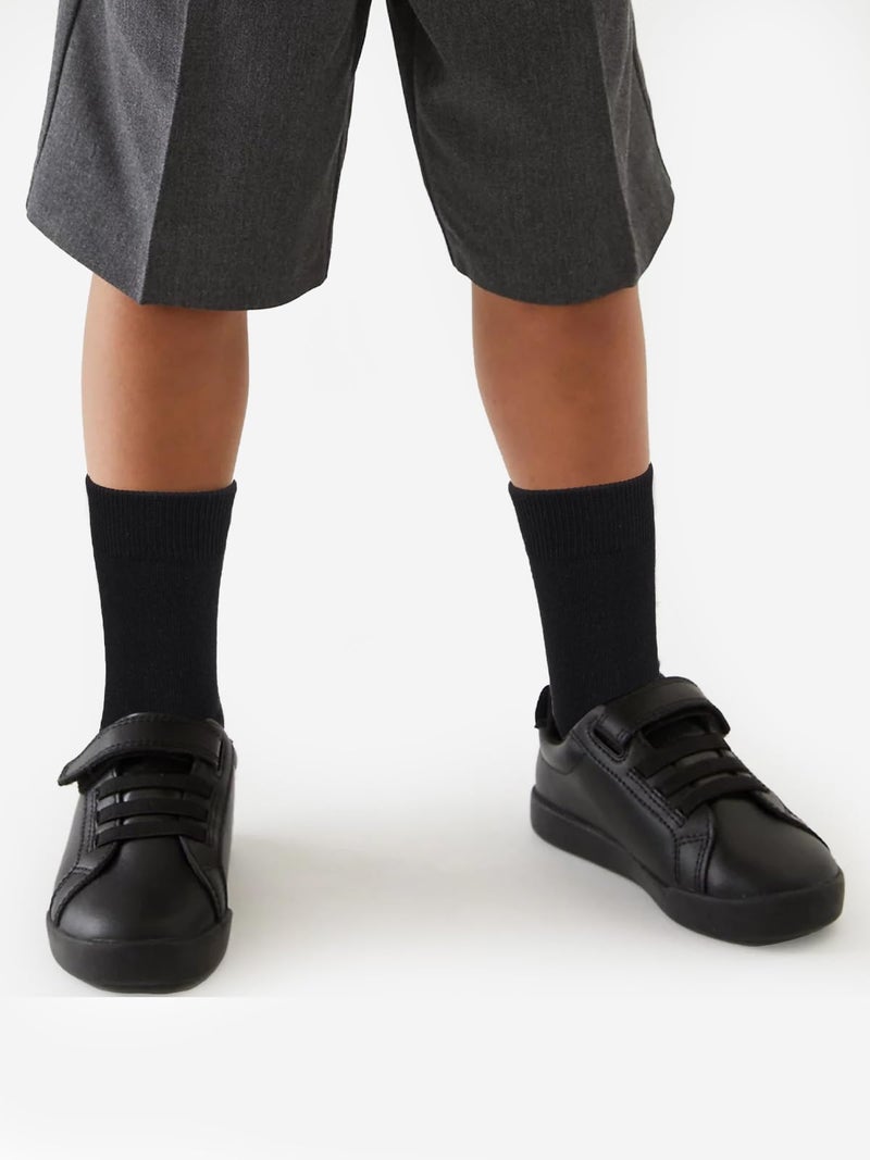COTTON DAY Unisex Little Kids Youth Boys Girls Soft Cotton Crew Dress Socks Seamless Toe 6 Pack 6-8 years Plain Black M (8) - Image 5